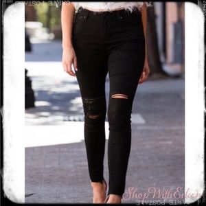 Final Cut Denim Black Distressed Jeggings Jeans